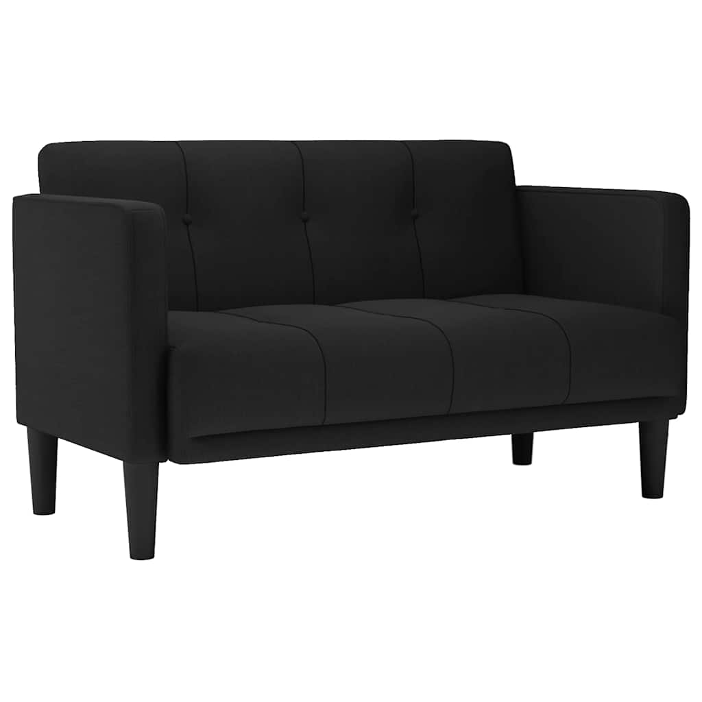 vidaXL Sofa dwuosobowa czarna 111 cm Tkanina