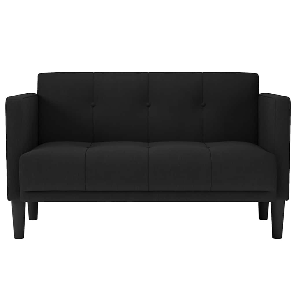 vidaXL Sofa dwuosobowa czarna 111 cm Tkanina