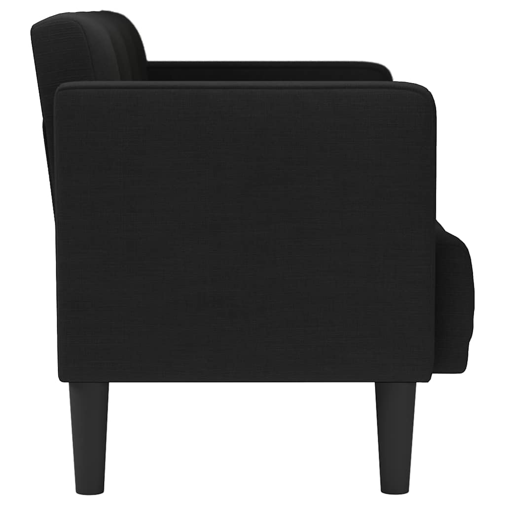 vidaXL Sofa dwuosobowa czarna 111 cm Tkanina