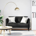 vidaXL Sofa dwuosobowa czarna 111 cm Tkanina