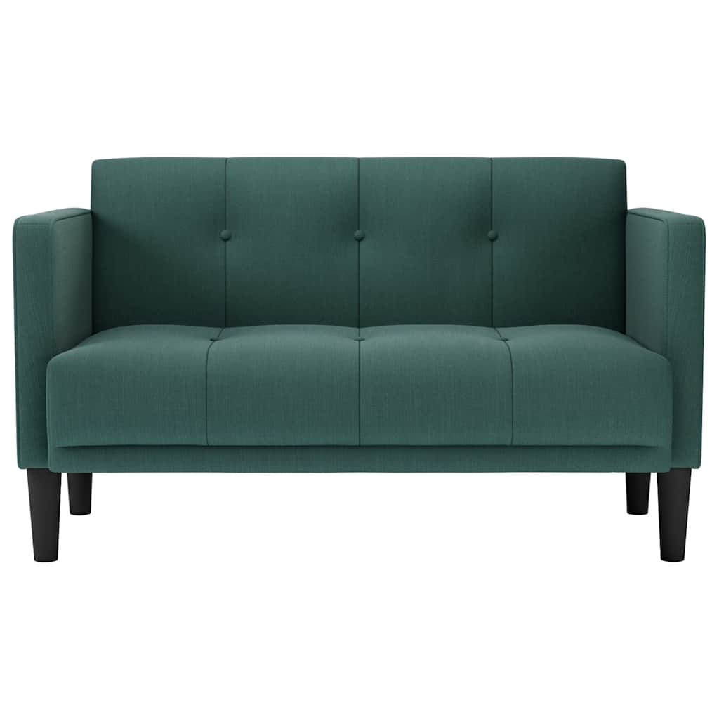 vidaXL Sofa dwuosobowa Ciemnozielona 111 cm Tkanina