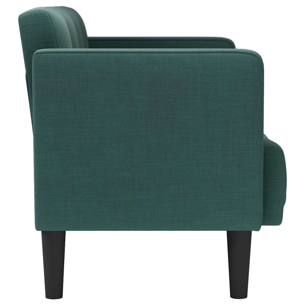 vidaXL Sofa dwuosobowa Ciemnozielona 111 cm Tkanina