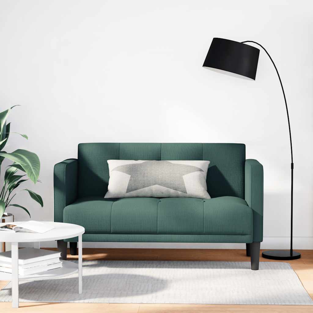 vidaXL Sofa dwuosobowa Ciemnozielona 111 cm Tkanina