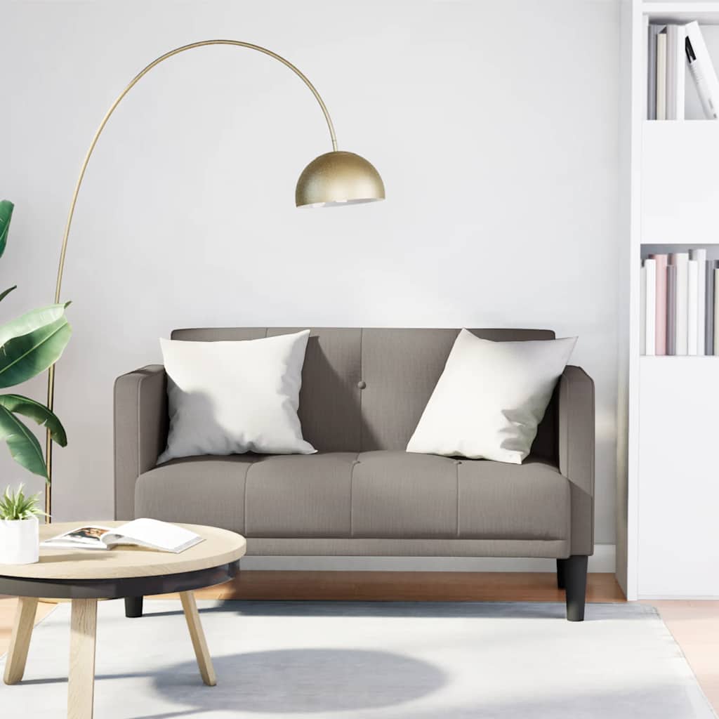 vidaXL Sofa dwuosobowa Taupe 111 cm Tkanina