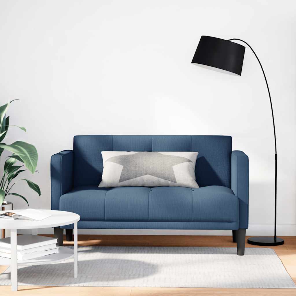 vidaXL Sofa dwuosobowa niebieska 111 cm tkanina