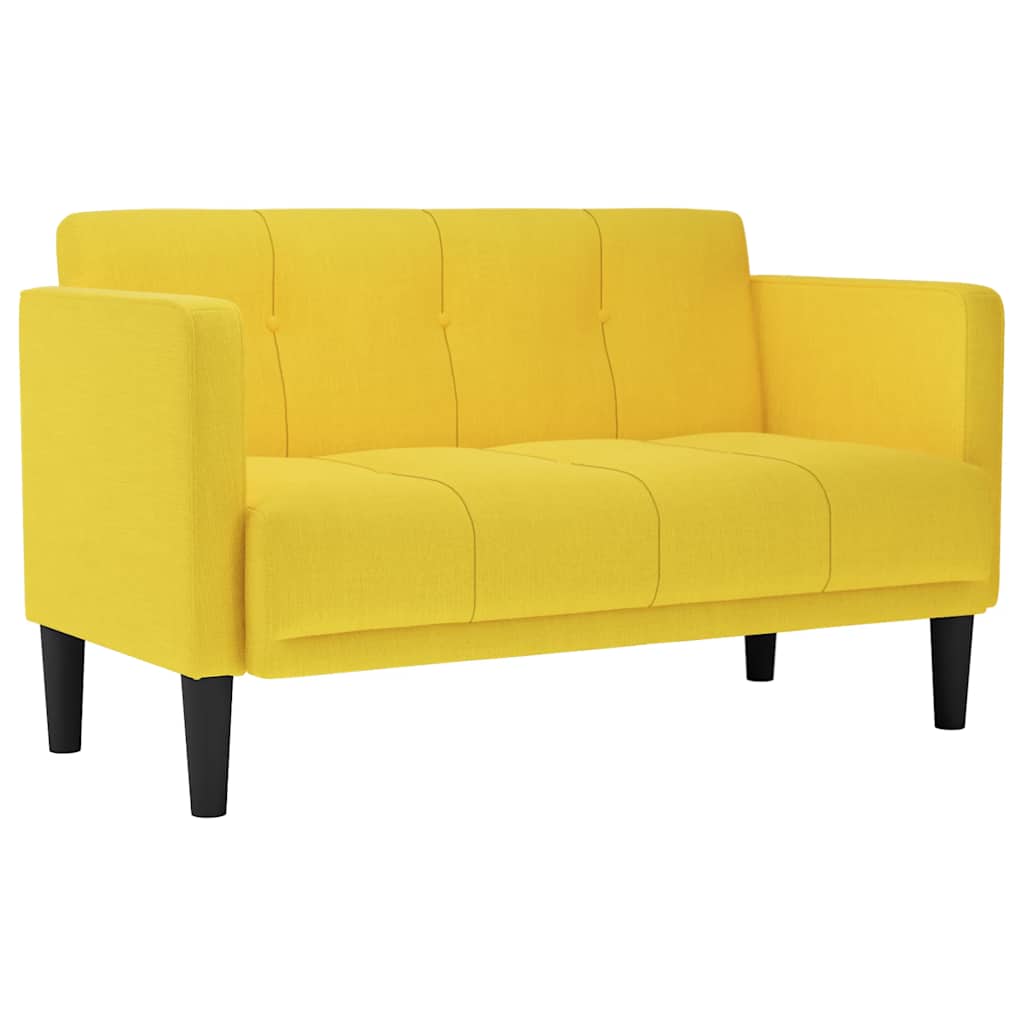 vidaXL Sofa dwuosobowa żółta 111 cm Tkanina