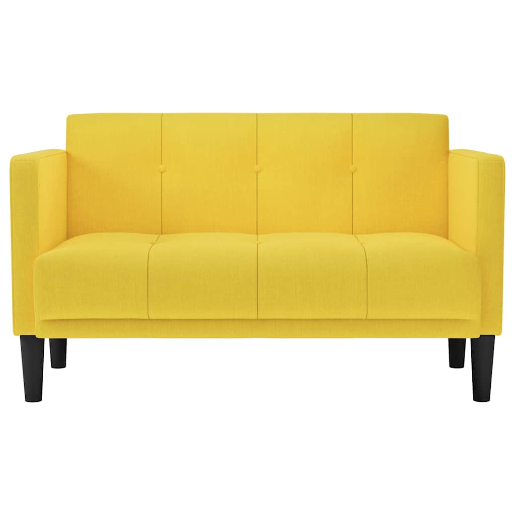 vidaXL Sofa dwuosobowa żółta 111 cm Tkanina