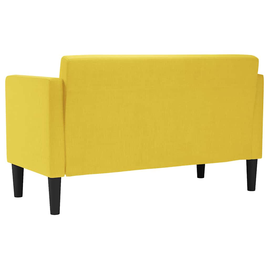 vidaXL Sofa dwuosobowa żółta 111 cm Tkanina