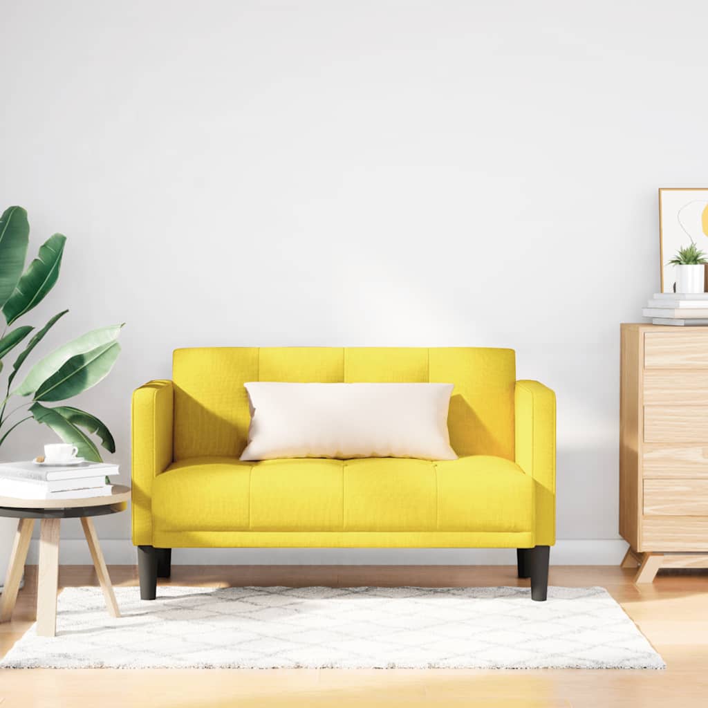 vidaXL Sofa dwuosobowa żółta 111 cm Tkanina