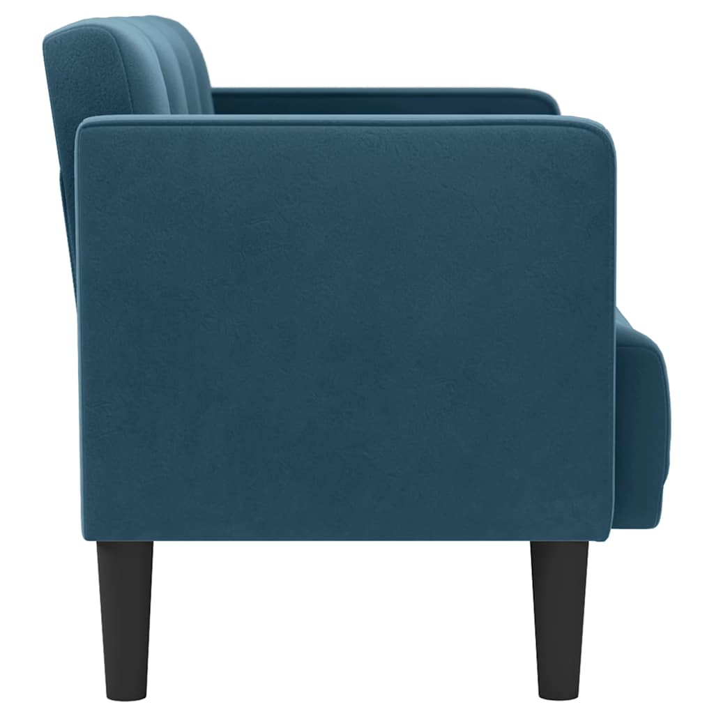 vidaXL Sofa dwuosobowa niebieska 111 cm aksamitna