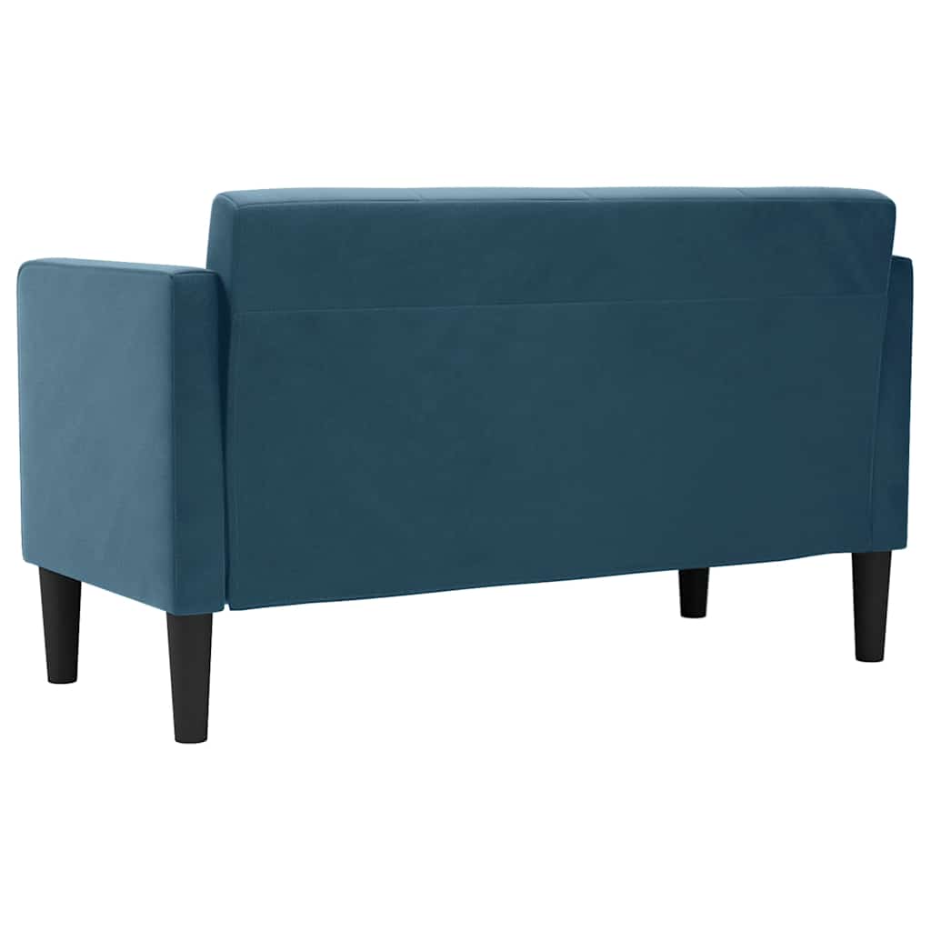 vidaXL Sofa dwuosobowa niebieska 111 cm aksamitna