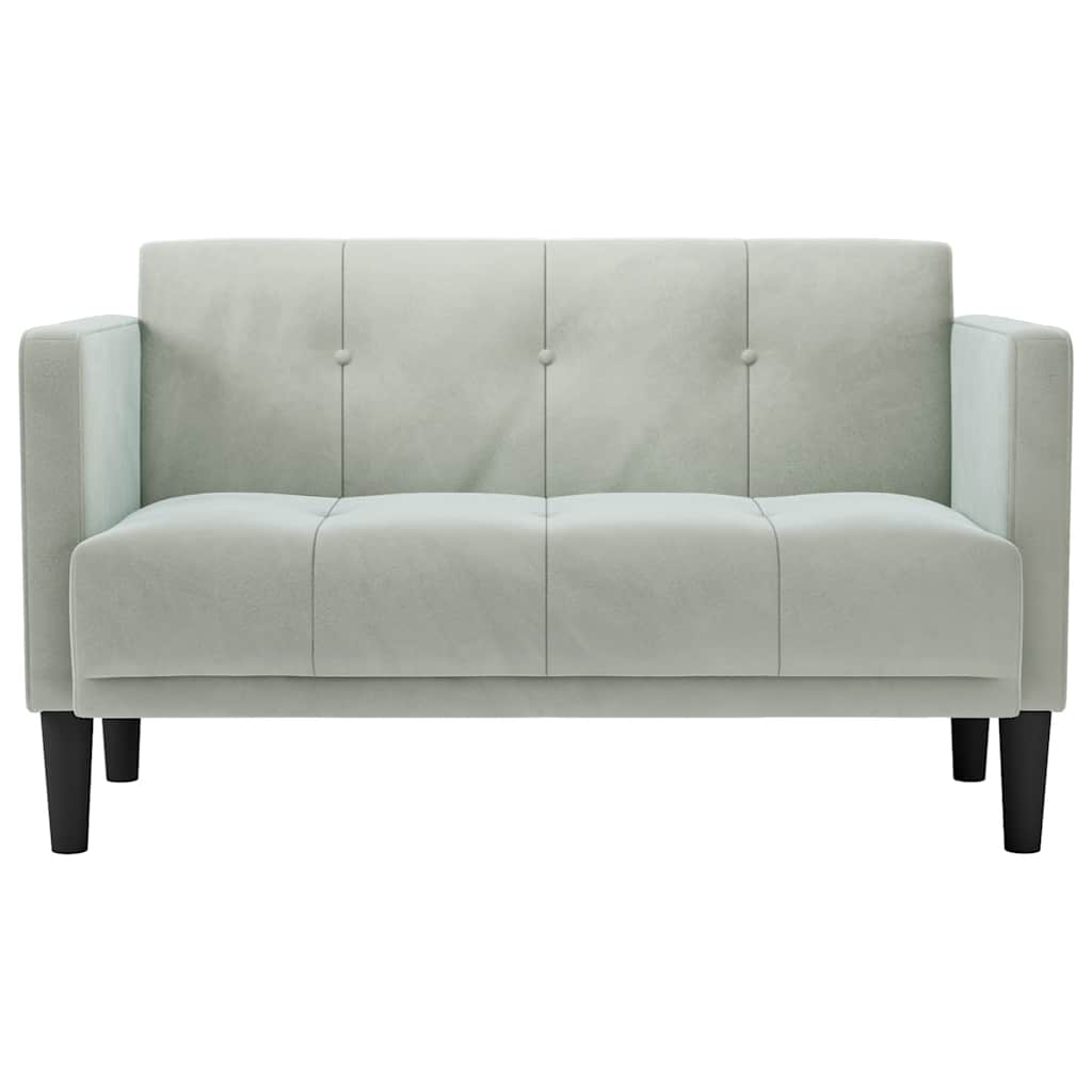 vidaXL Sofa dwuosobowa Jasnoszara 111 cm Aksamit