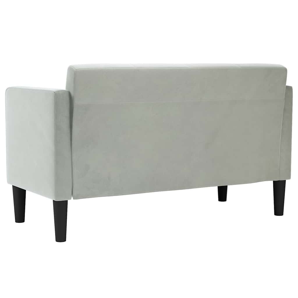 vidaXL Sofa dwuosobowa Jasnoszara 111 cm Aksamit