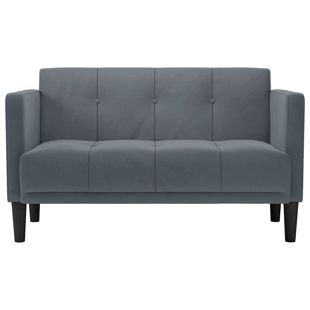 vidaXL Sofa dwuosobowa Ciemnoszara 111 cm Aksamit