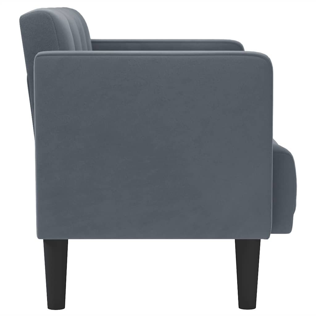 vidaXL Sofa dwuosobowa Ciemnoszara 111 cm Aksamit