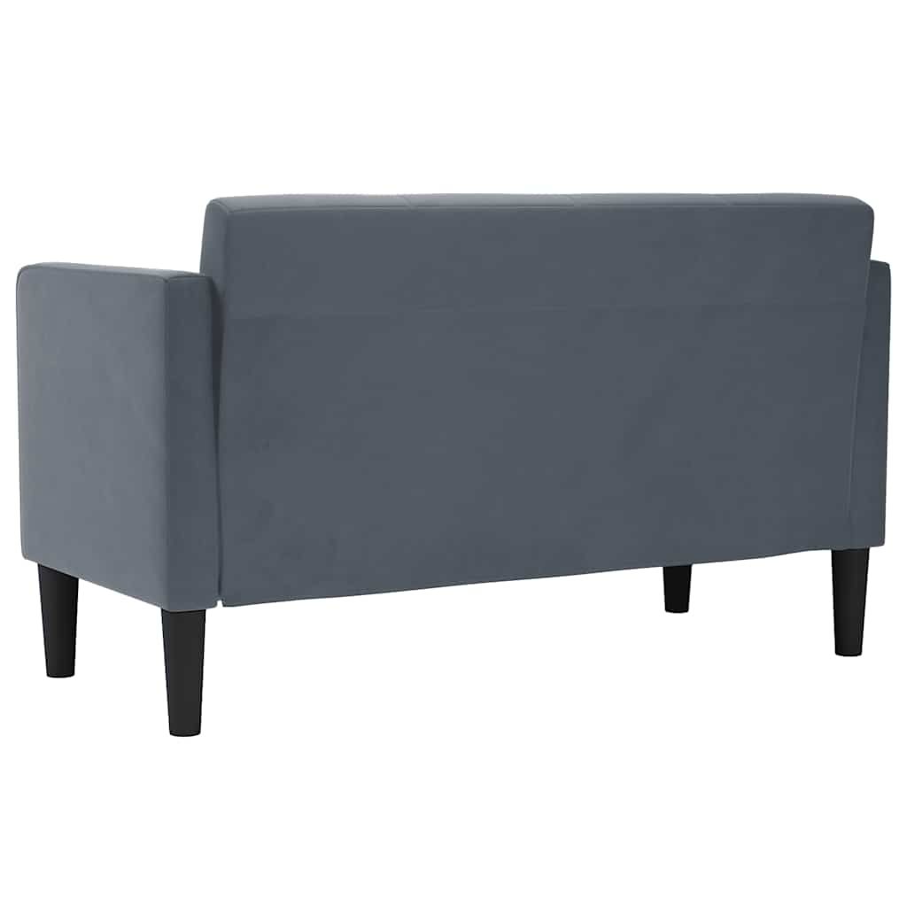 vidaXL Sofa dwuosobowa Ciemnoszara 111 cm Aksamit