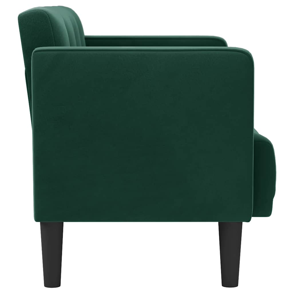 vidaXL Sofa dwuosobowa Ciemnozielona 111 cm Aksamit