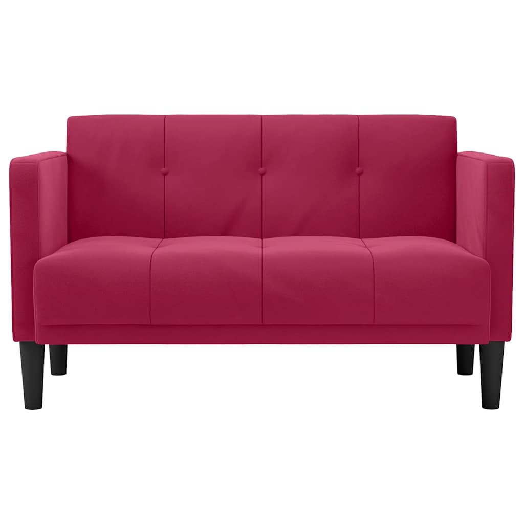vidaXL Sofa dwuosobowa wino czerwone 111 cm aksamit