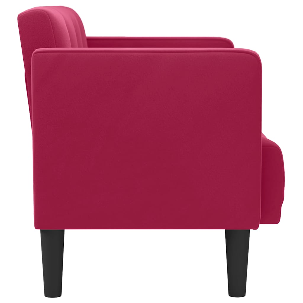 vidaXL Sofa dwuosobowa wino czerwone 111 cm aksamit