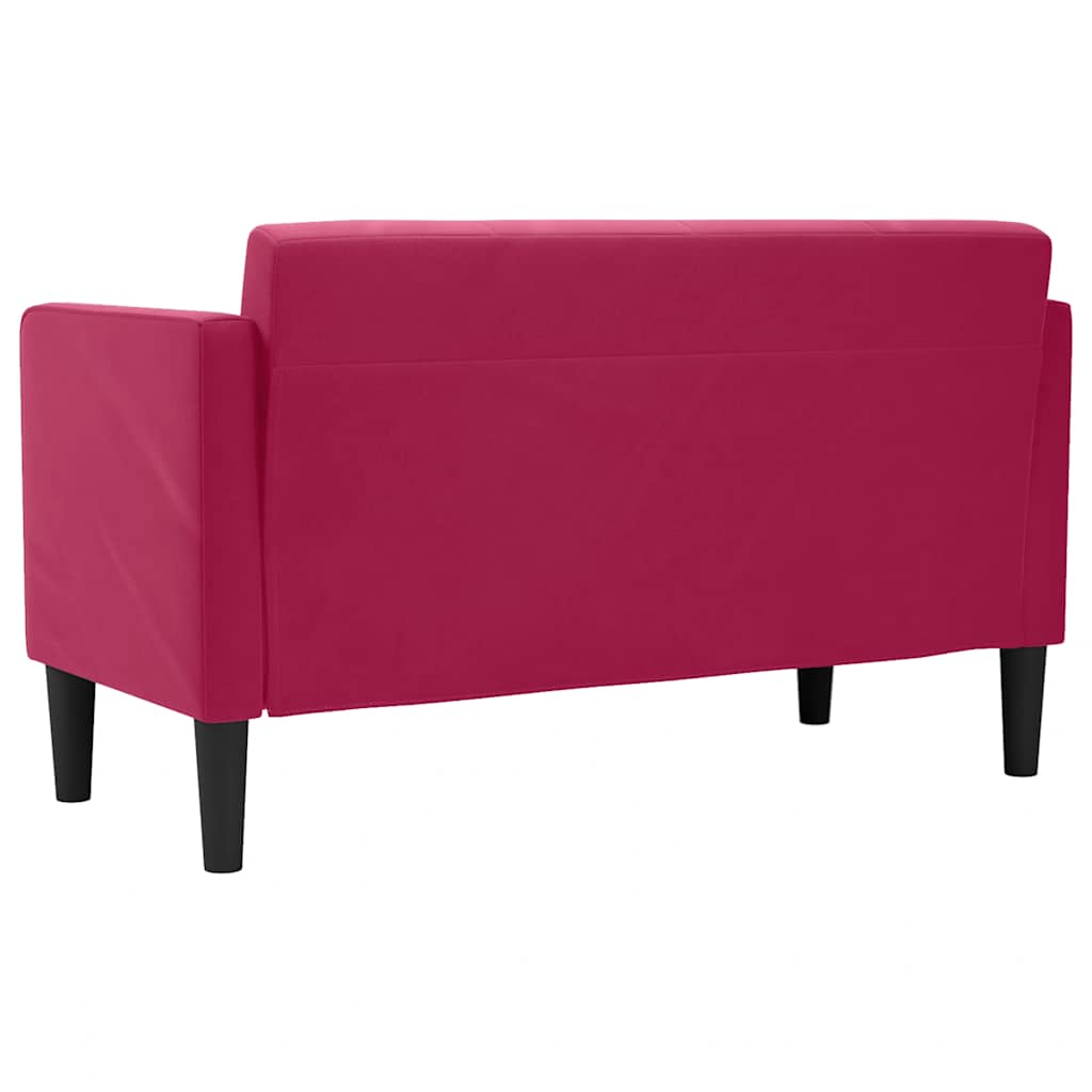 vidaXL Sofa dwuosobowa wino czerwone 111 cm aksamit