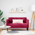 vidaXL Sofa dwuosobowa wino czerwone 111 cm aksamit