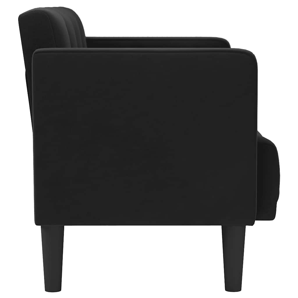 vidaXL Sofa dwuosobowa Czarna 111 cm Aksamit