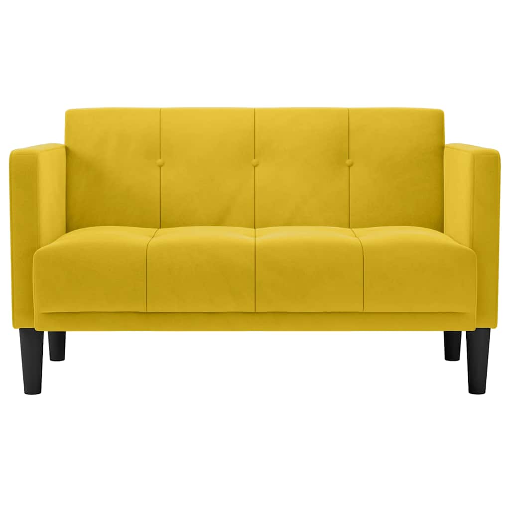 vidaXL Sofa dwuosobowa żółta 111 cm aksamitna