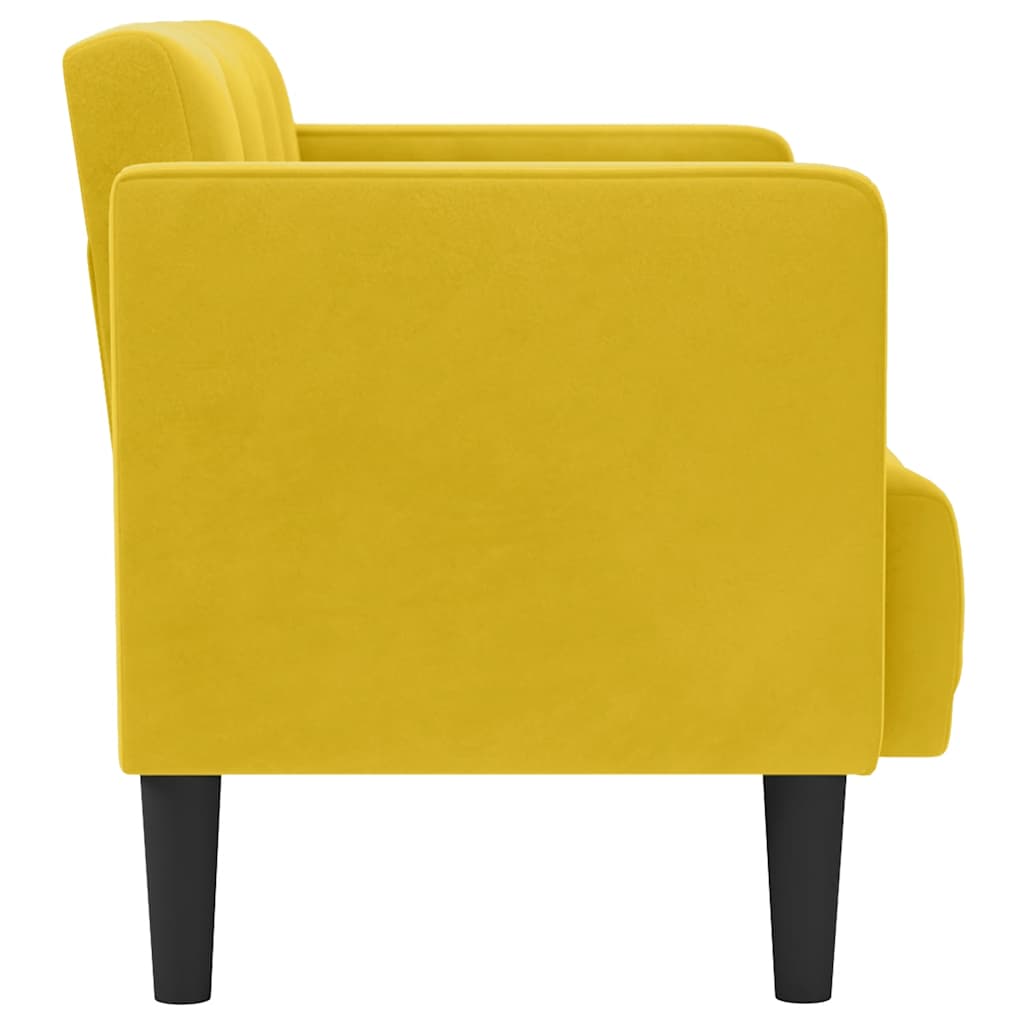 vidaXL Sofa dwuosobowa żółta 111 cm aksamitna
