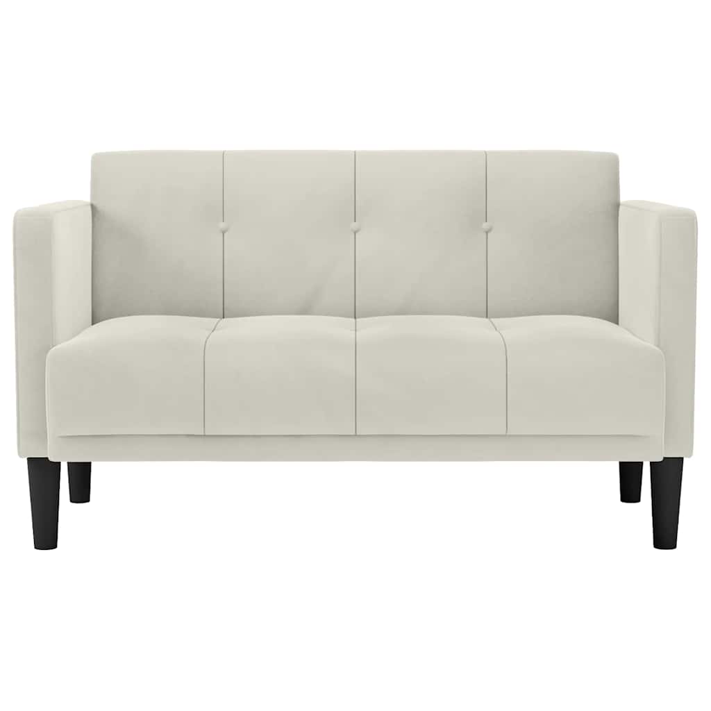 vidaXL Sofa dwuosobowa kremowa 111 cm aksamitna