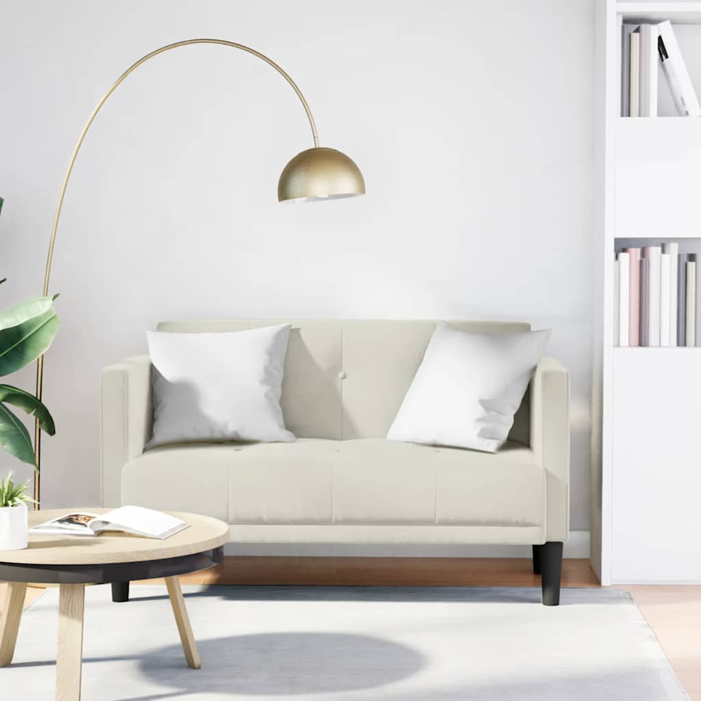 vidaXL Sofa dwuosobowa kremowa 111 cm aksamitna