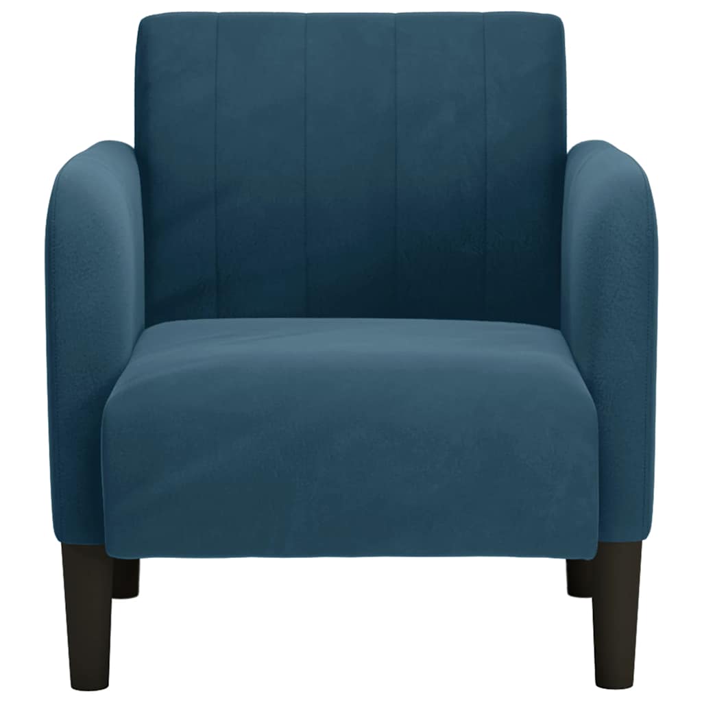 vidaXL Sofa Fotel z Podłokietnikami Niebieski 54 cm Aksamit