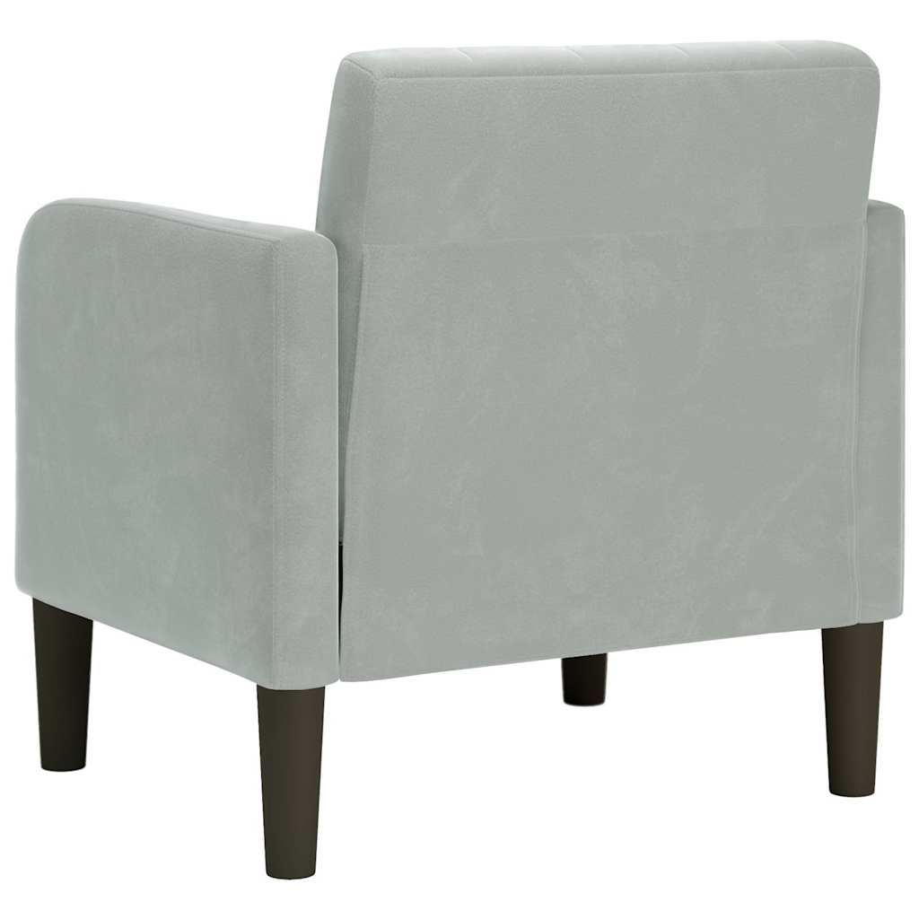 vidaXL Sofa Fotel z Podłokietnikami Jasnoszary 54 cm Aksamit