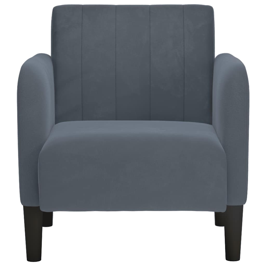 vidaXL Sofa Fotel z Podłokietnikami Ciemnoszary 54 cm Aksamit