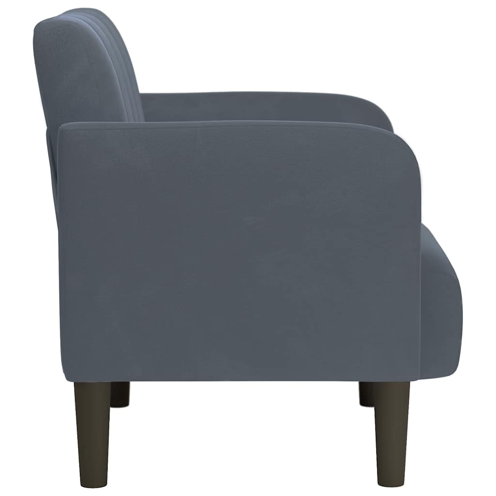vidaXL Sofa Fotel z Podłokietnikami Ciemnoszary 54 cm Aksamit