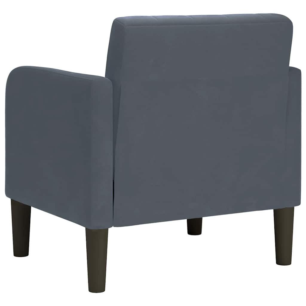 vidaXL Sofa Fotel z Podłokietnikami Ciemnoszary 54 cm Aksamit