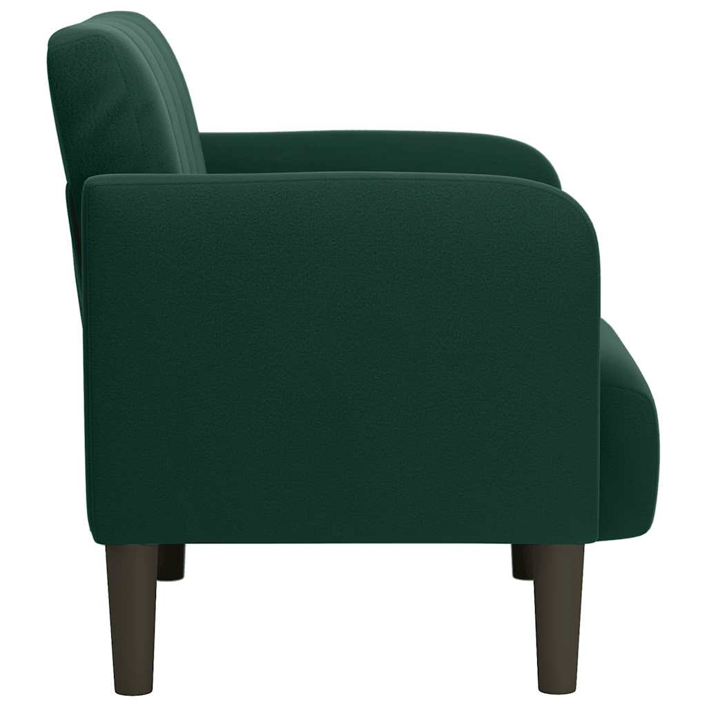 vidaXL Sofa Fotel z Podłokietnikami Ciemnozielony 54 cm Aksamit