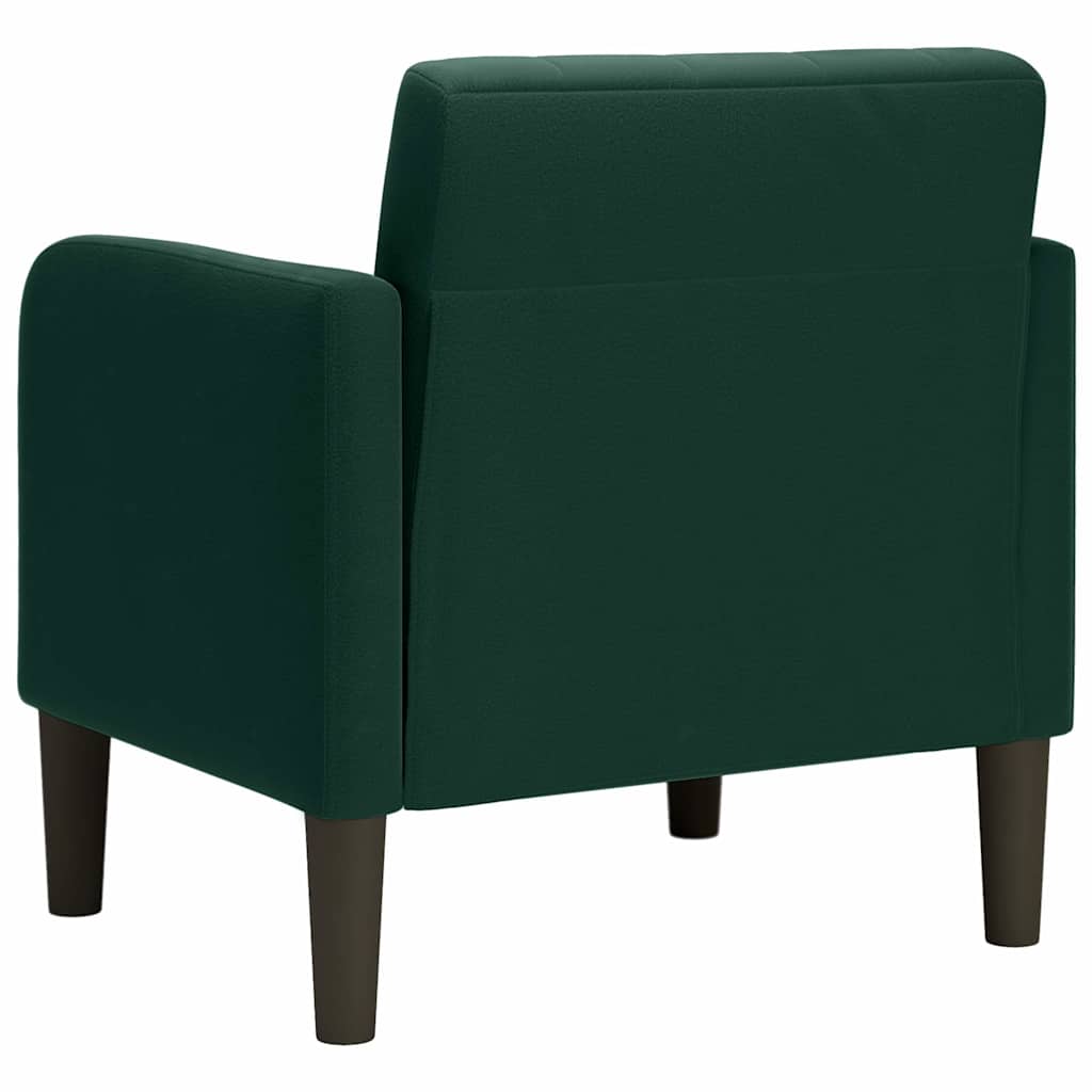 vidaXL Sofa Fotel z Podłokietnikami Ciemnozielony 54 cm Aksamit
