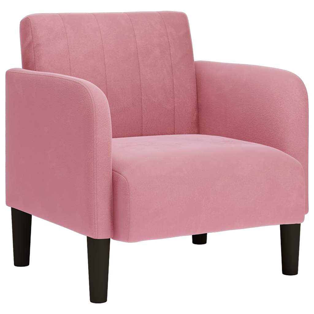 vidaXL Sofa Fotel z Podłokietnikami Różowy 54 cm Aksamit