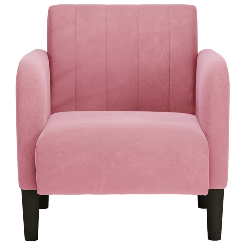 vidaXL Sofa Fotel z Podłokietnikami Różowy 54 cm Aksamit