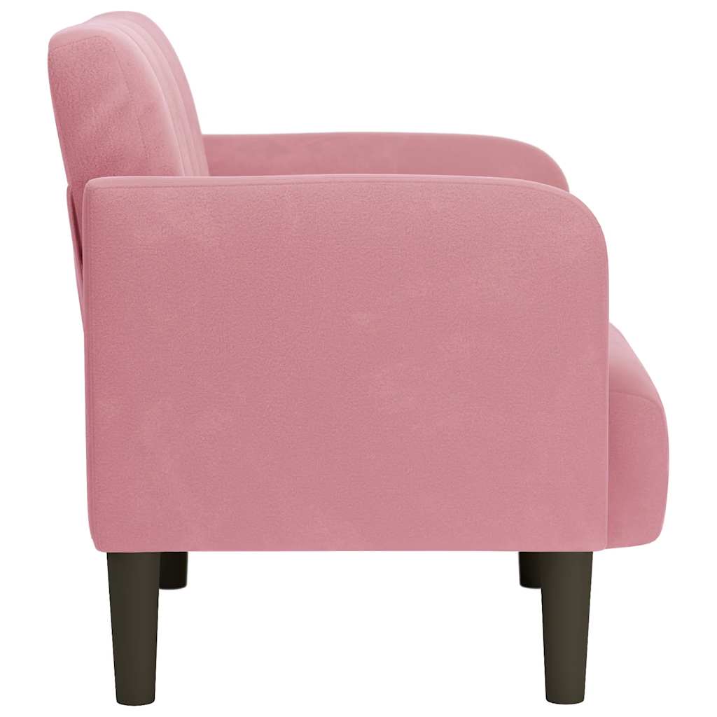 vidaXL Sofa Fotel z Podłokietnikami Różowy 54 cm Aksamit