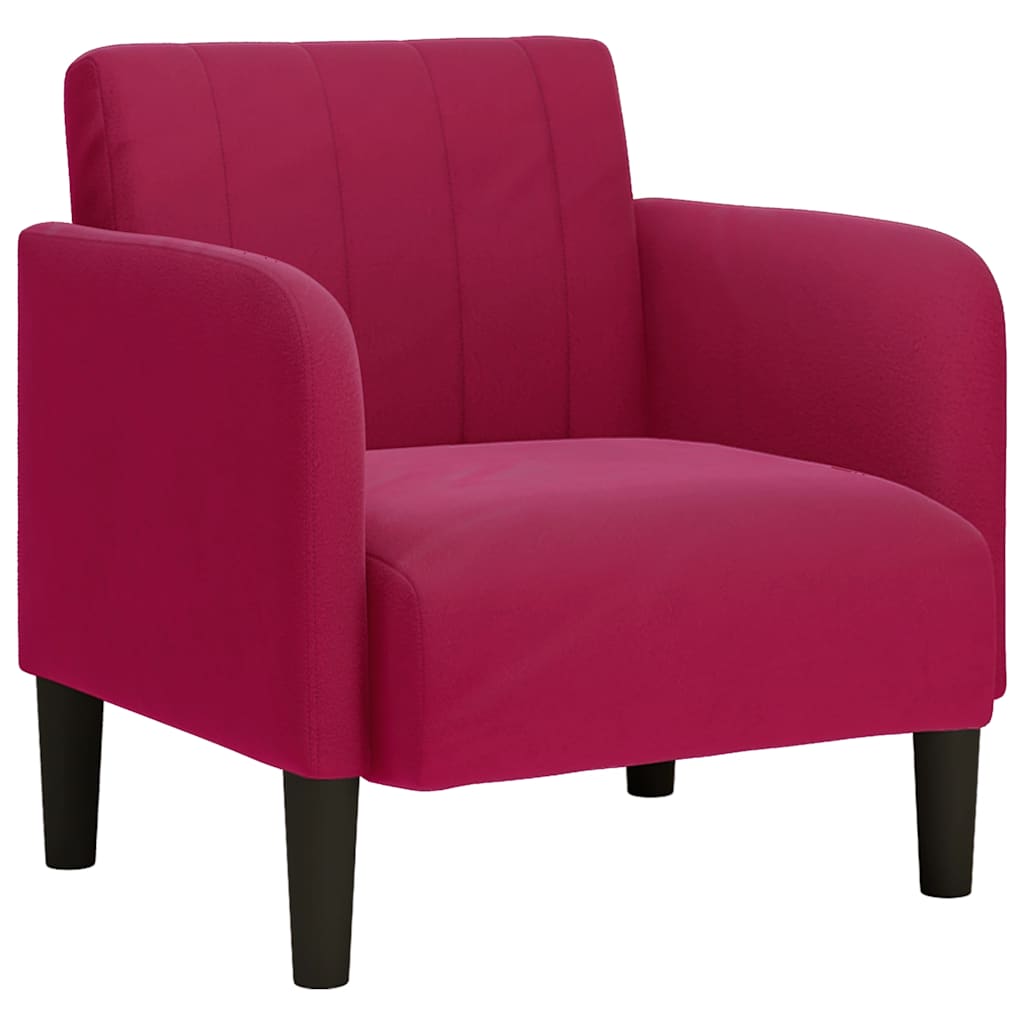 vidaXL Sofa Fotel z Podłokietnikami Wino Czerwone 54 cm Aksamit