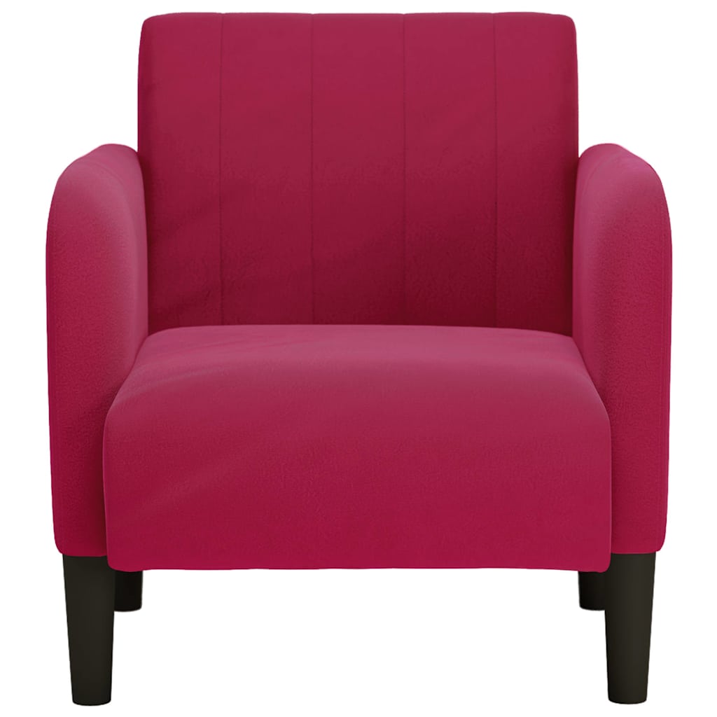 vidaXL Sofa Fotel z Podłokietnikami Wino Czerwone 54 cm Aksamit