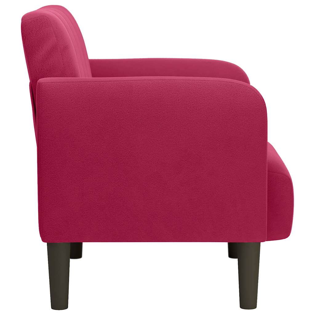 vidaXL Sofa Fotel z Podłokietnikami Wino Czerwone 54 cm Aksamit