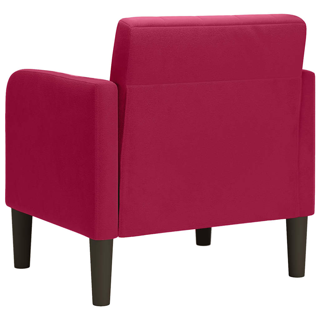 vidaXL Sofa Fotel z Podłokietnikami Wino Czerwone 54 cm Aksamit