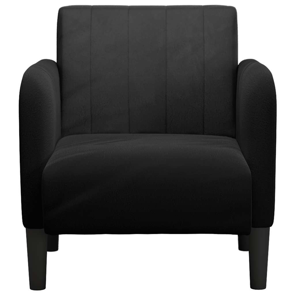 vidaXL Sofa Fotel z Podłokietnikami Czarny 54 cm Aksamit