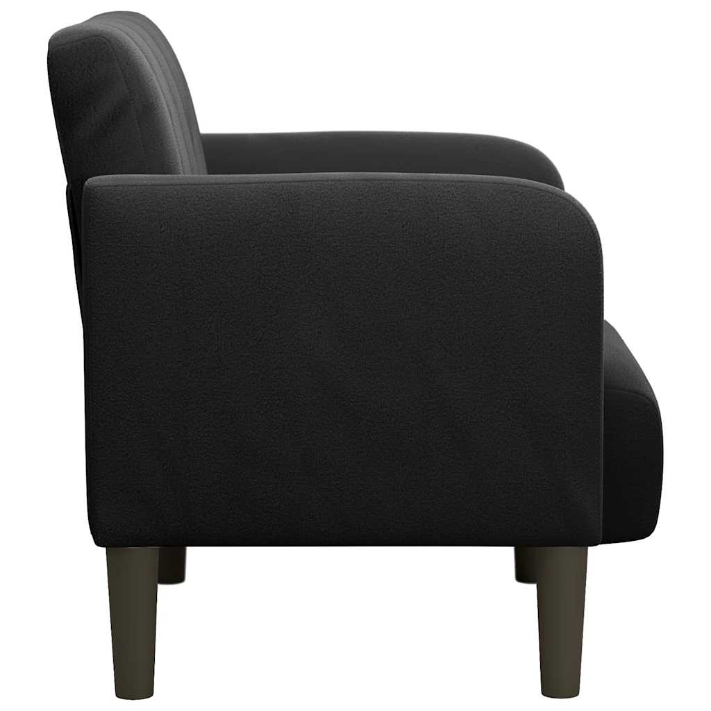 vidaXL Sofa Fotel z Podłokietnikami Czarny 54 cm Aksamit