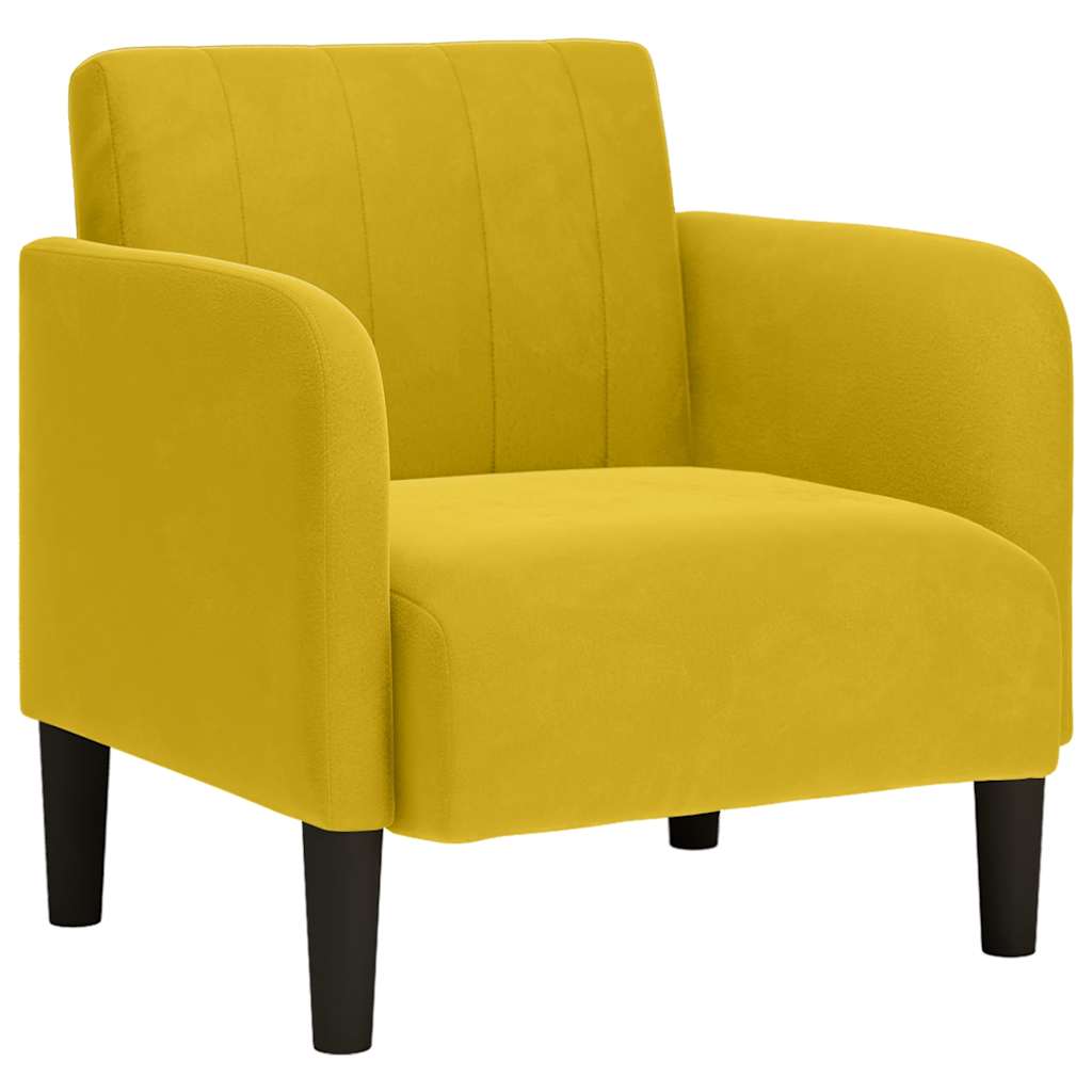 vidaXL Sofa Fotel z Podłokietnikami Żółty 54 cm Aksamit