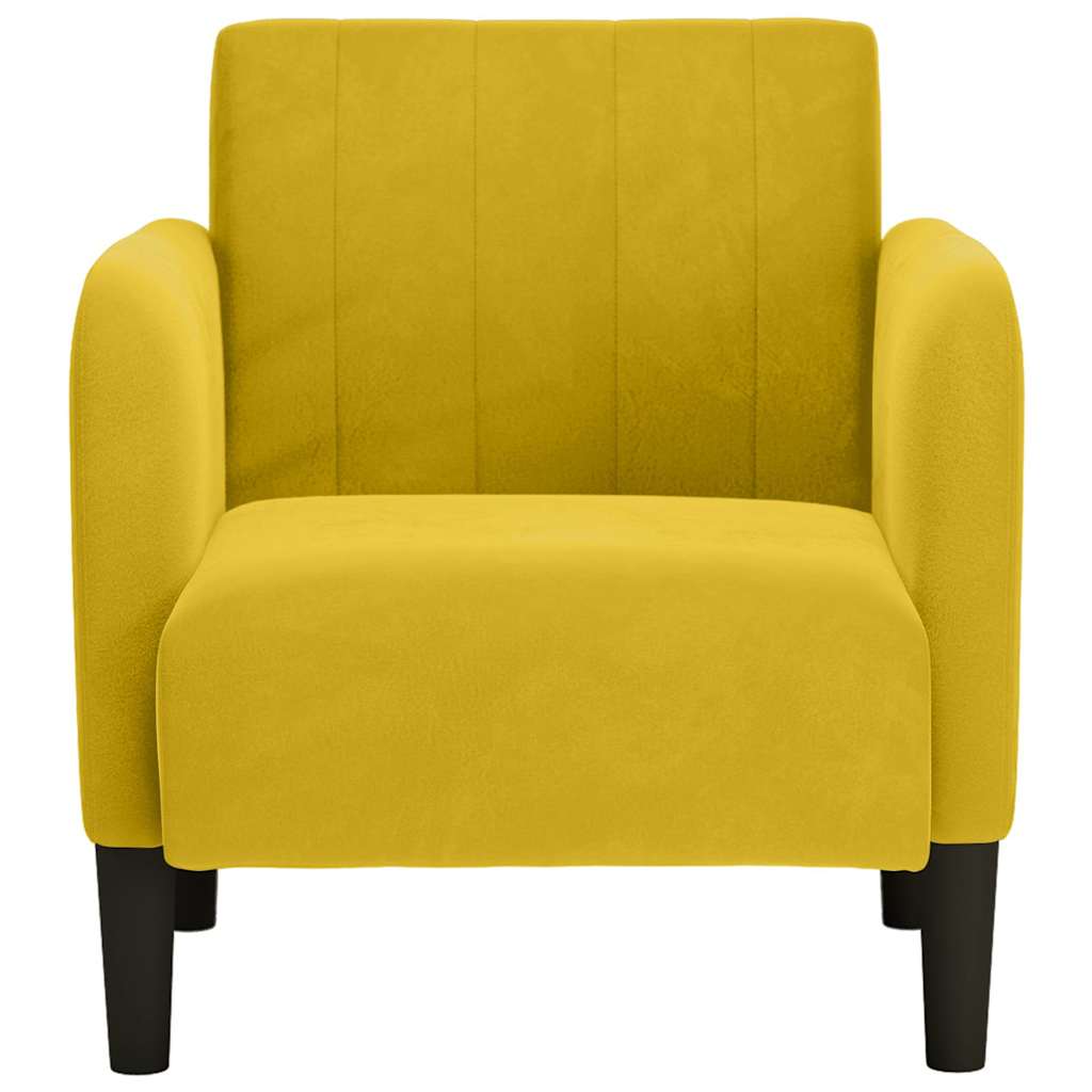 vidaXL Sofa Fotel z Podłokietnikami Żółty 54 cm Aksamit