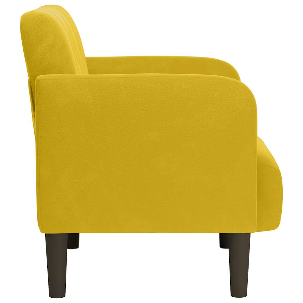 vidaXL Sofa Fotel z Podłokietnikami Żółty 54 cm Aksamit