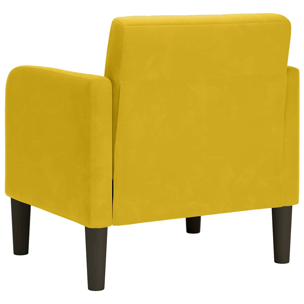 vidaXL Sofa Fotel z Podłokietnikami Żółty 54 cm Aksamit